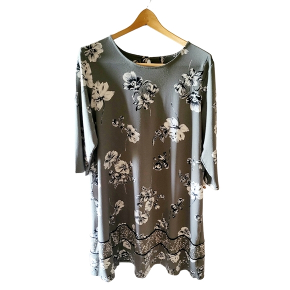 J. Jill Dresses & Skirts - J.Jill Wearever Collection Green Floral Dress Knit Size XL